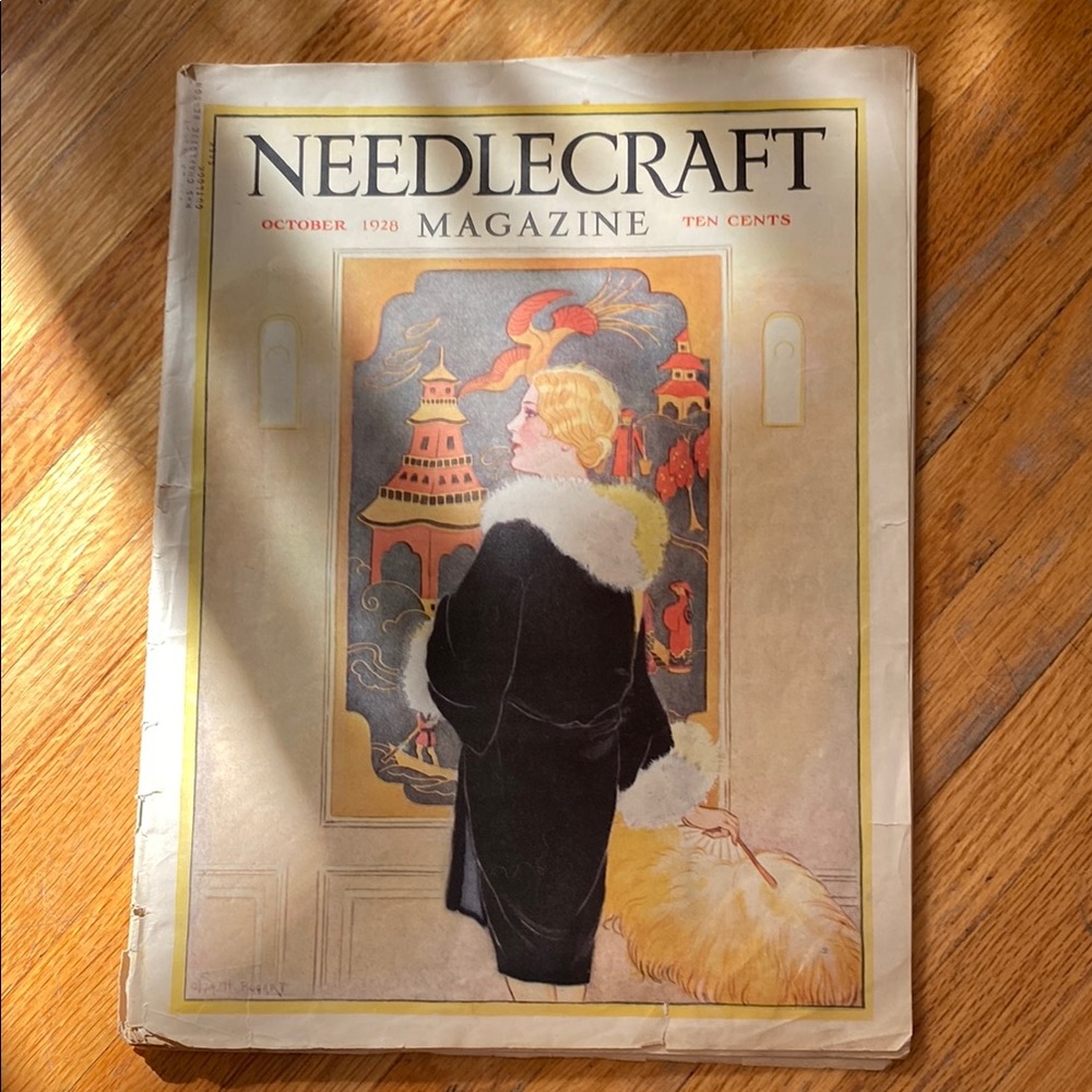 Vintage Needlecraft Magazine Cover - October 1928